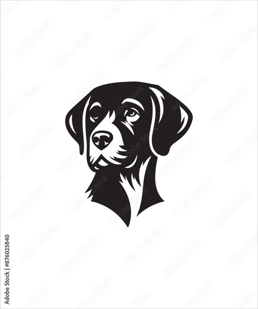 Fototapeta premium Dog head silhouette vector art design.