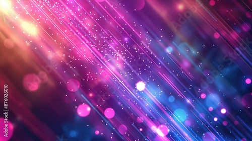 Abstract Background with Neon Lights and Lens Flare