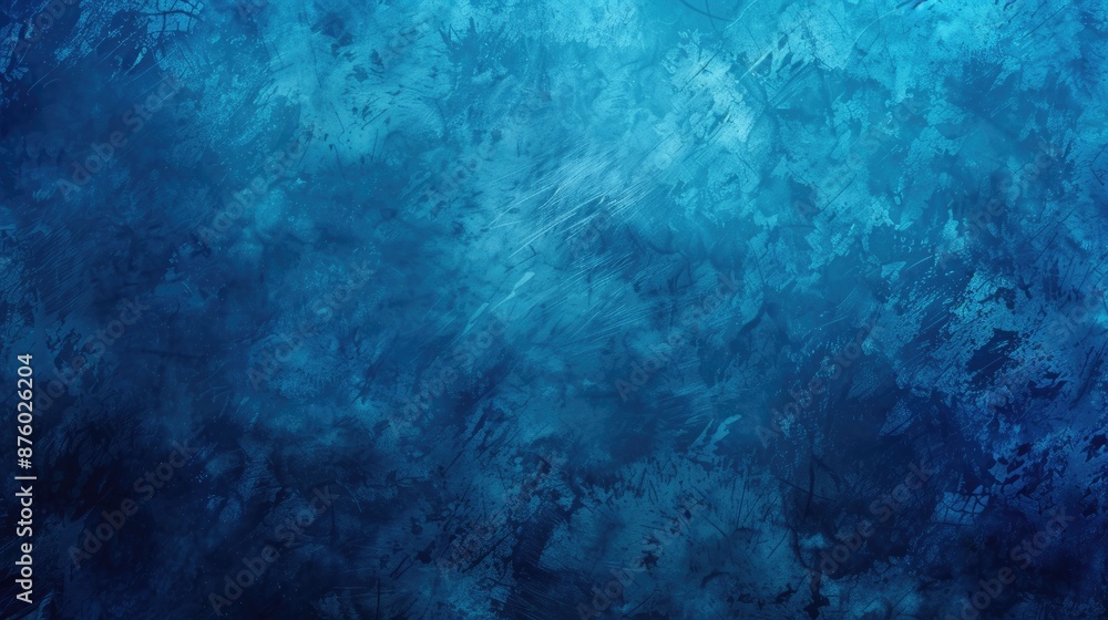 Fototapeta premium Abstract gradient blue background with panoramic grunge texture