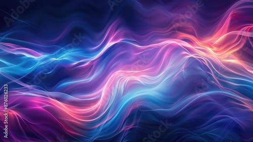 Wallpaper Mural Abstract horizontal background with a neon blue strip wave texture Torontodigital.ca