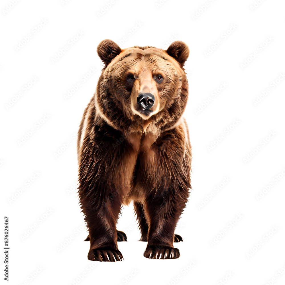 Fototapeta premium Side view of brown bear png, AI Generated