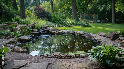 Tranquil ponds reflecting tranquil surroundings