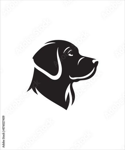 Dog head silhouette vector art design.