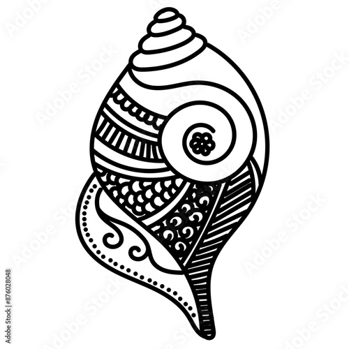 Conch design in black pattern