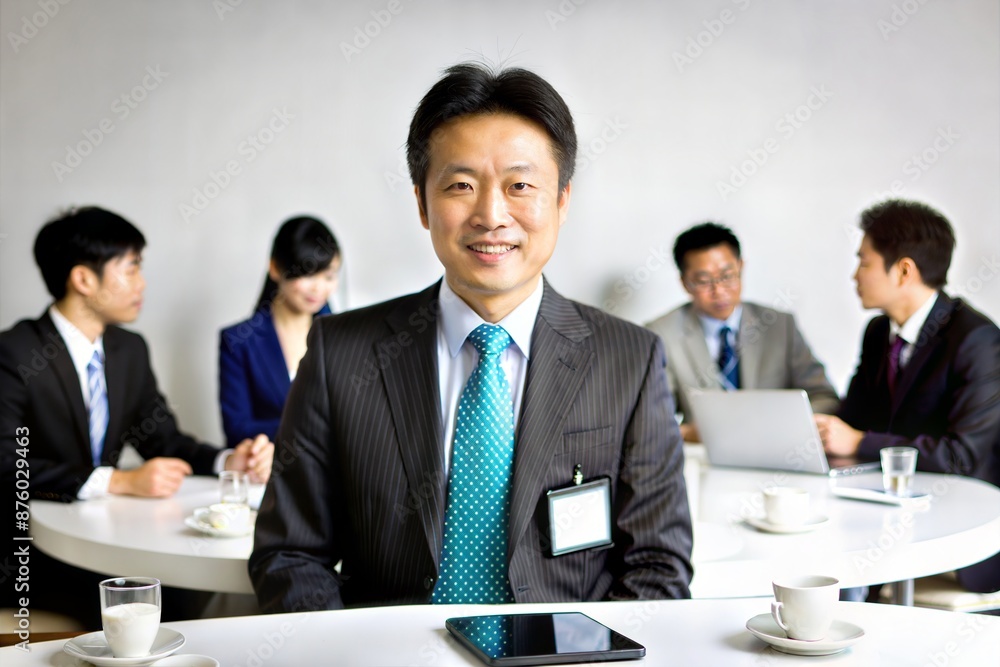 Confident Asian Businessman Networking at Conference
Confident Asian Businessman Networking at Conference
