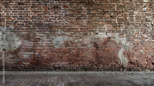 Red brick wall background in rural room, brown blocks of stonework architecture for interior background, wallpaper, web design template. 