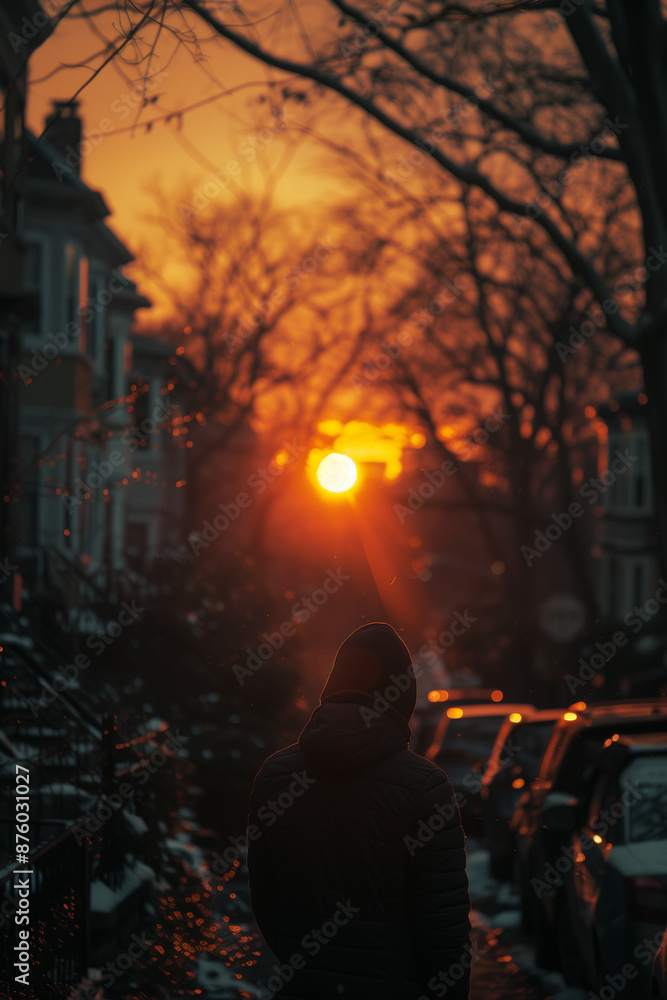 A person lining up for affordable housing assistance, highlighting the housing crisis.A person is leisurely strolling down a street under the beautiful sunset sky A person lining up for affordable housing assistance, highlighting the housing crisis.A person is leisurely strolling down a street under the beautiful sunset sky