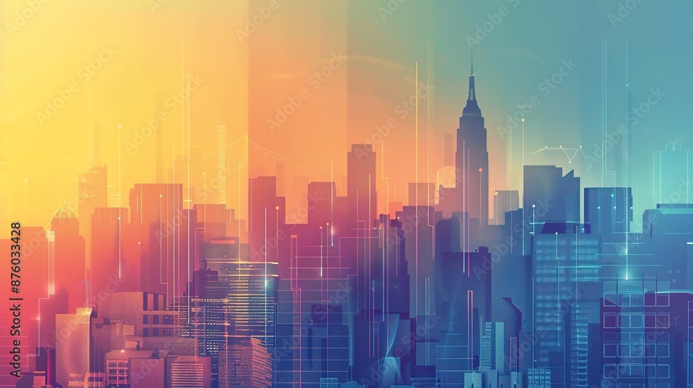 Fototapeta premium The Wealth Gap: Gradient Design Illustrating Economic Division and Inequality