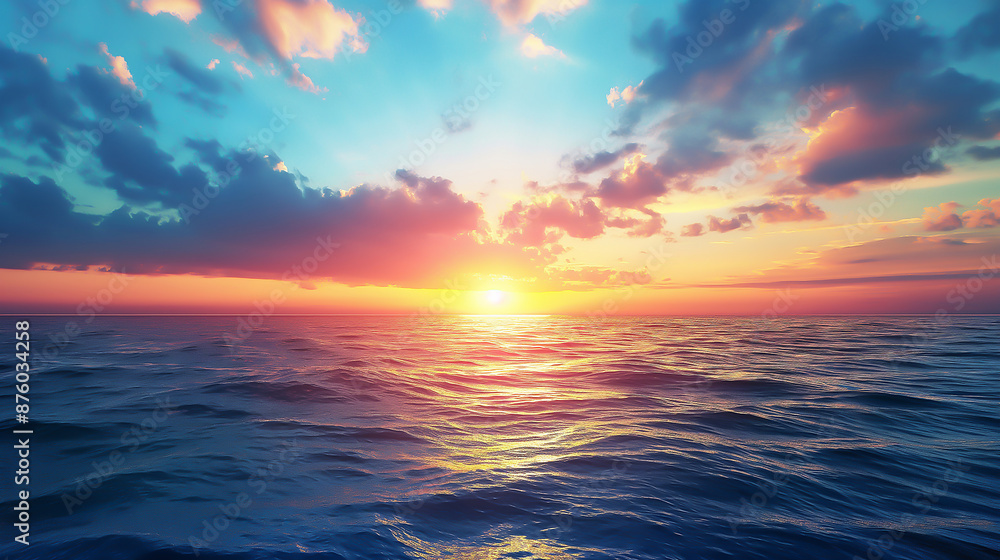 beautiful dramatic sunset over sea sunlight blue sky sea level landscape tranquil waters nature beauty revealed AI Generated --ar 16:9 --style raw beautiful dramatic sunset over sea sunlight blue sky sea level landscape tranquil waters nature beauty revealed AI Generated --ar 16:9 --style raw
