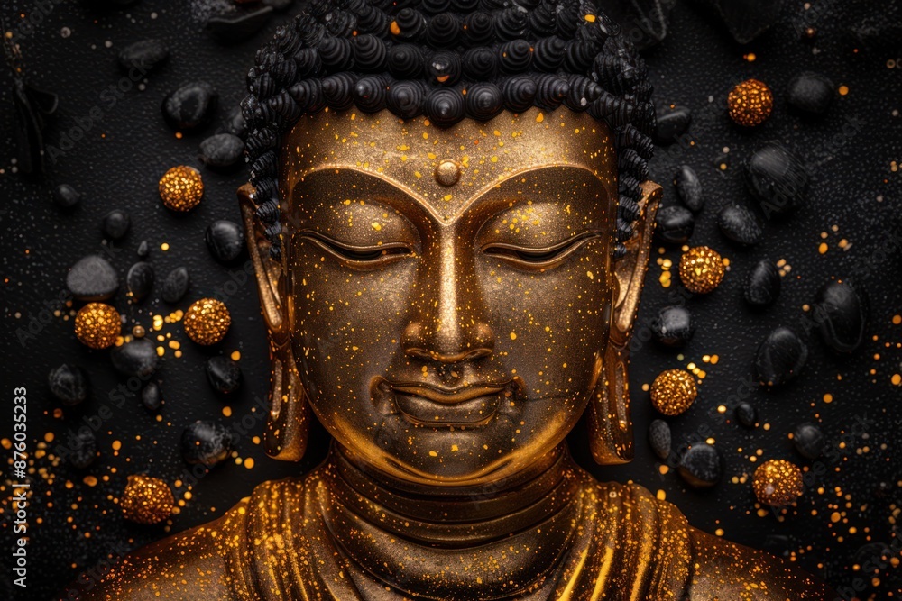© Ivanna - Buddha golden statue close up on dark background © Ivanna - Buddha golden statue close up on dark background