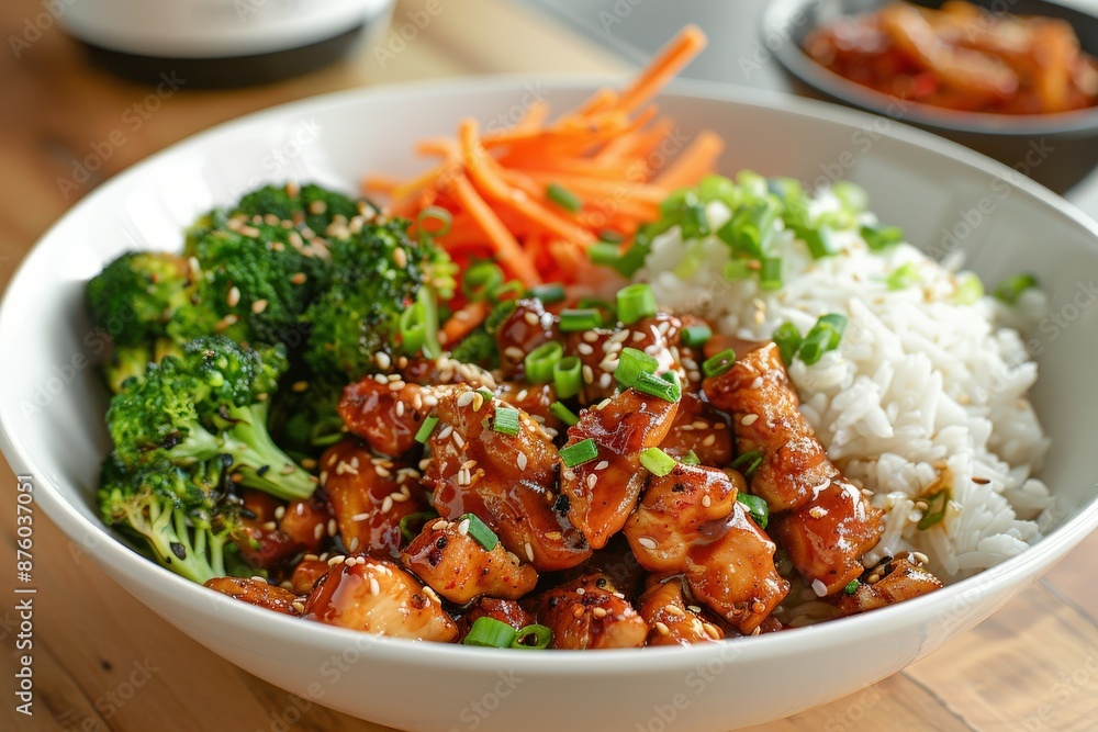 Korean Chicken Bowl With Rice and Broccoli Korean Chicken Bowl With Rice and Broccoli