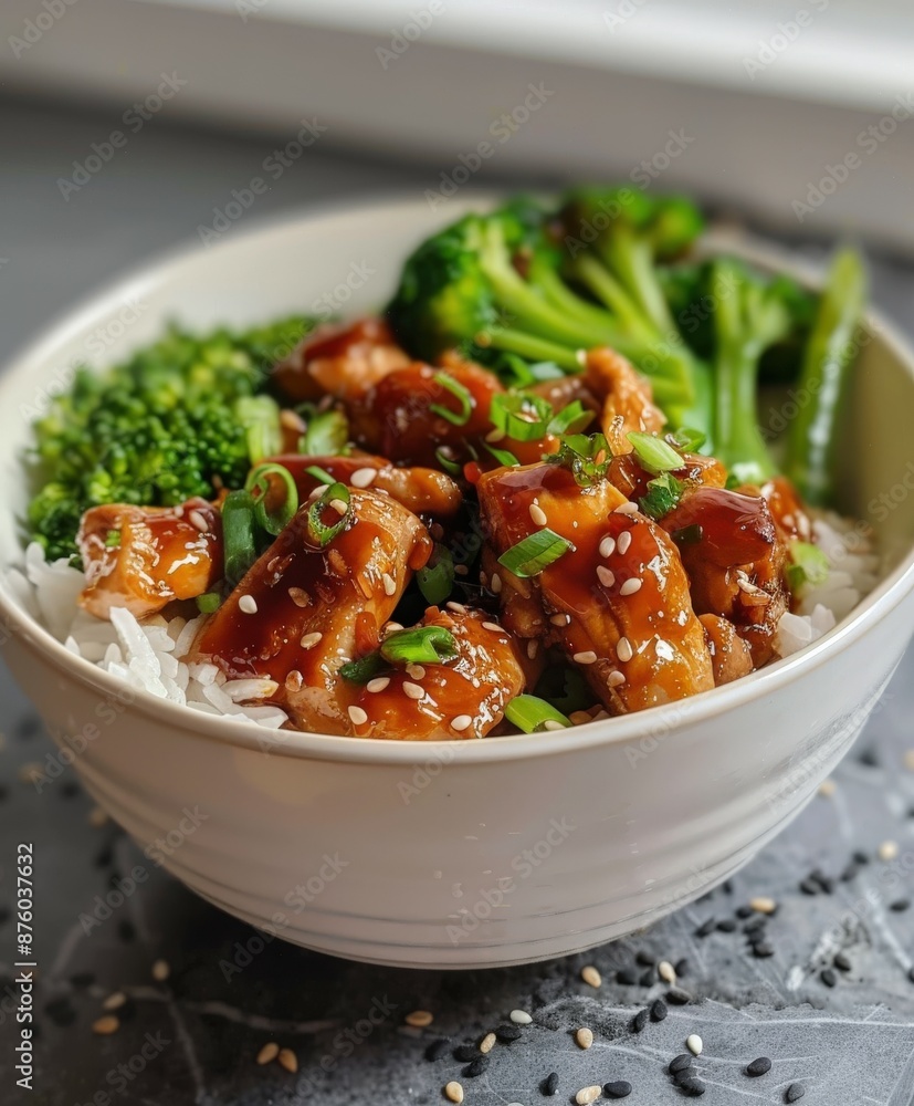 Korean Chicken Bowl With Rice and Broccoli Korean Chicken Bowl With Rice and Broccoli