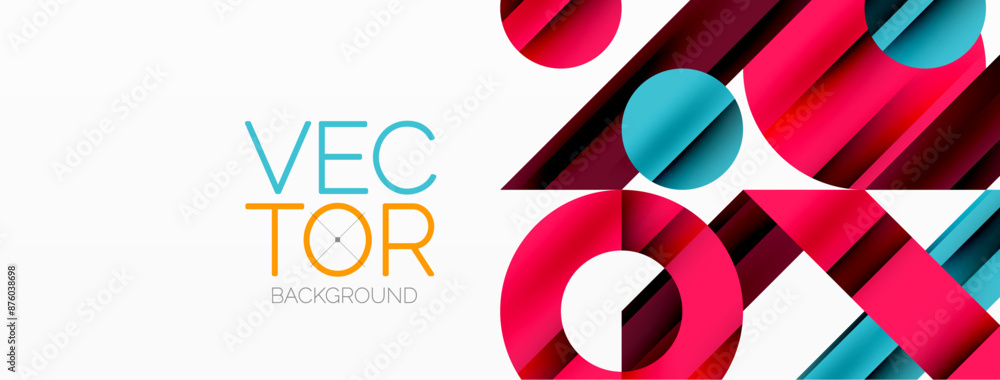 Circle and line geometric background. Round shapes with diagonal lines composition for wallpaper, banner, background or landing Circle and line geometric background. Round shapes with diagonal lines composition for wallpaper, banner, background or landing