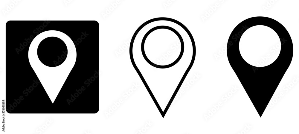 Location pin icons set. Place position vector symbol. Gps map pin line icon. Navigation pointer pin icon for apps and websites. Location pin icons set. Place position vector symbol. Gps map pin line icon. Navigation pointer pin icon for apps and websites.