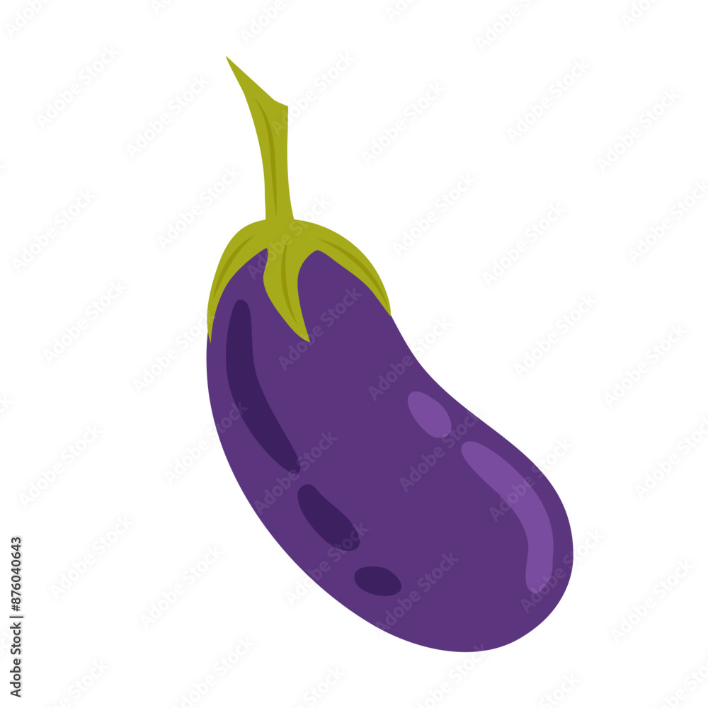Ripe eggplant in flat style on white background. Vegetables. Ingredient for salad, rolling, cooking. Healthy food. Ripe eggplant in flat style on white background. Vegetables. Ingredient for salad, rolling, cooking. Healthy food.