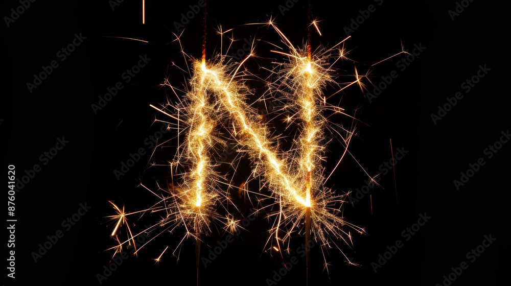 Sparklers shaped like the letter Sparklers shaped like the letter