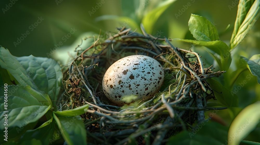 Quail egg in a nest Quail egg in a nest