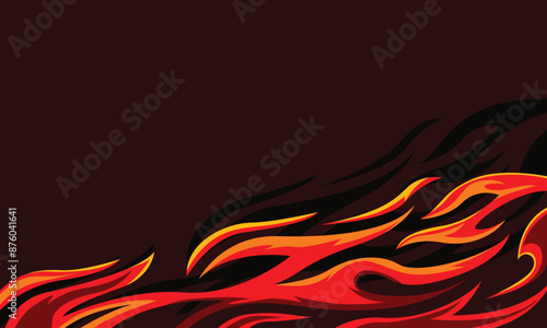 Burning flame car wrap sticker design