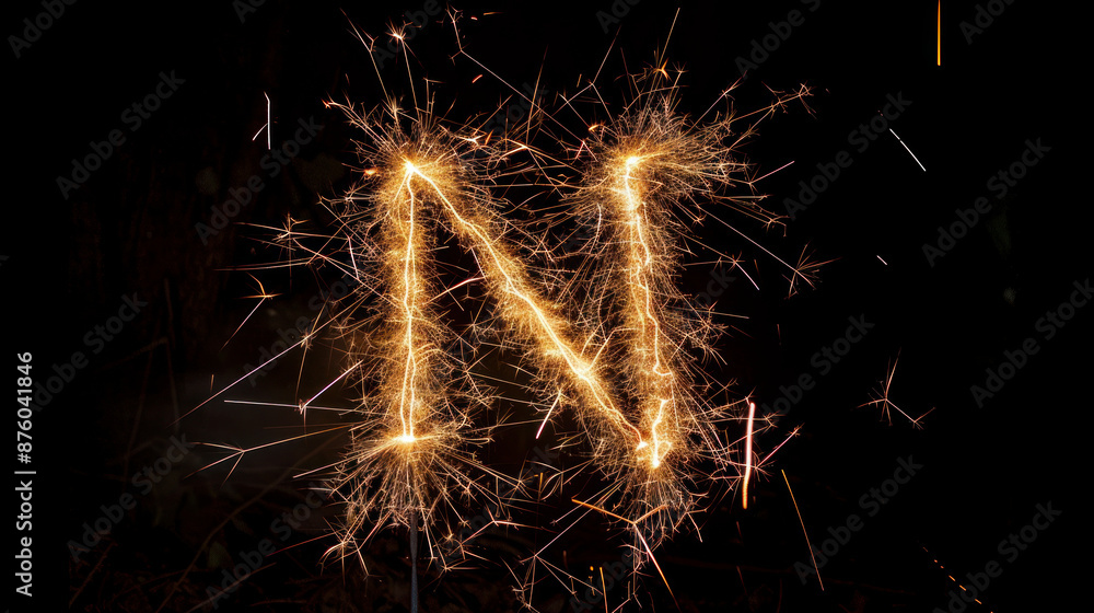 Sparklers shaped like the letter Sparklers shaped like the letter