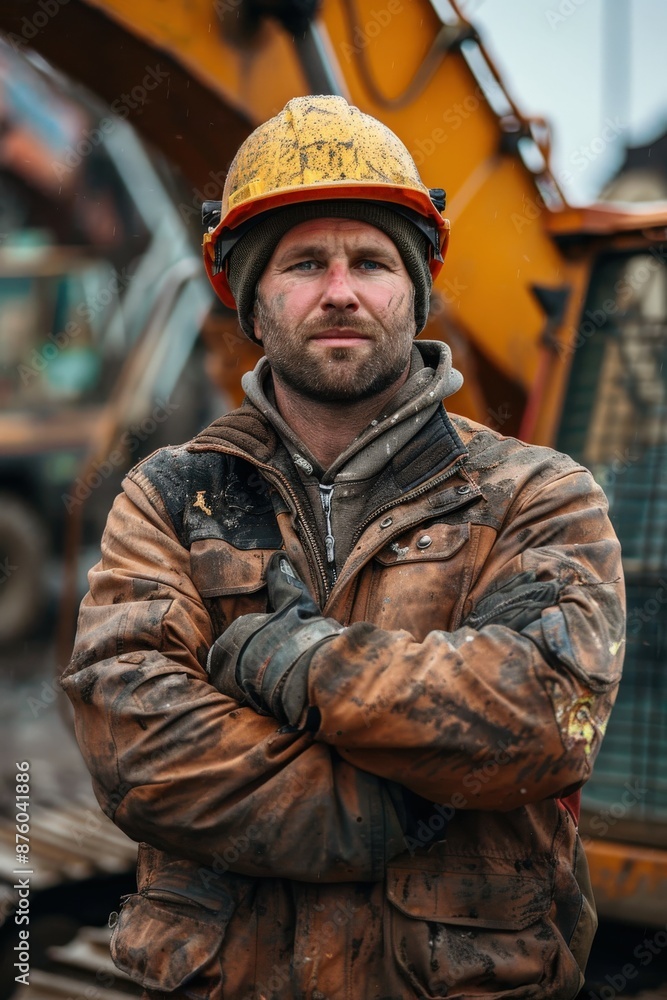 Construction Worker Posing at Site Construction Worker Posing at Site