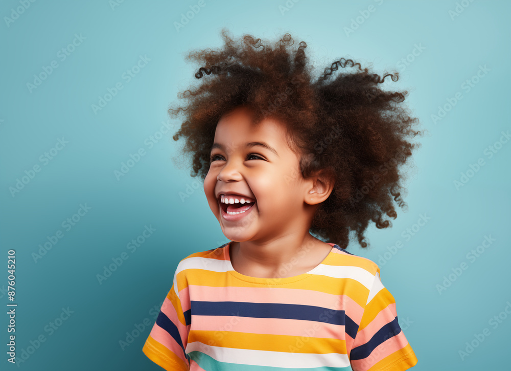 Happy Child in Colorful Striped Shirt Happy Child in Colorful Striped Shirt