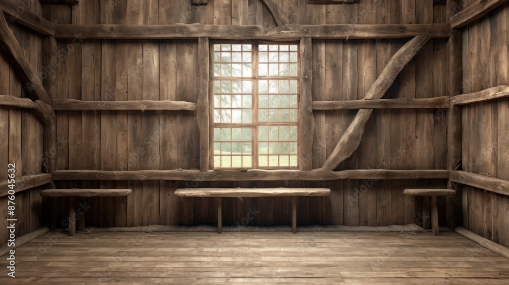Barn with wooden walls and floor. Barn with wooden walls and floor.