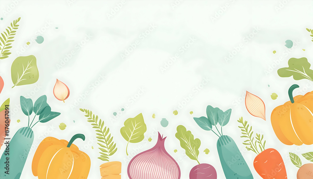 Fototapeta premium Abstract Watercolor vintage vegetables on digital art concept.