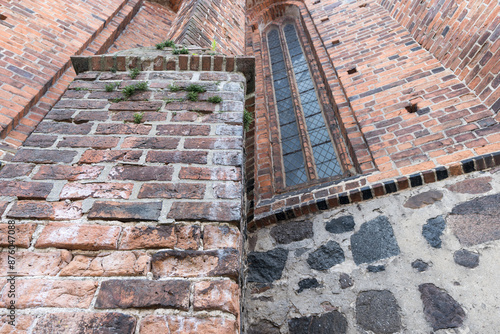 Detail of a Gothic brick church in Osterburg, Saxony-Anhalt, Germany photo