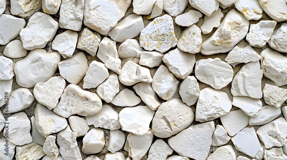 Texture pattern of white pebbles gravel and small stones in walk way path and floor for garden interior decoration background. Various shapes of white decorative gravel stones pattern for background. Texture pattern of white pebbles gravel and small stones in walk way path and floor for garden interior decoration background. Various shapes of white decorative gravel stones pattern for background.