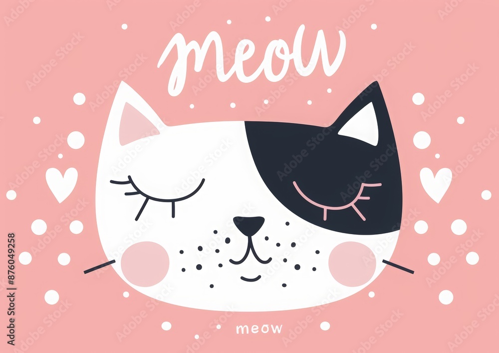 vector logo of a cat face with text vector logo of a cat face with text