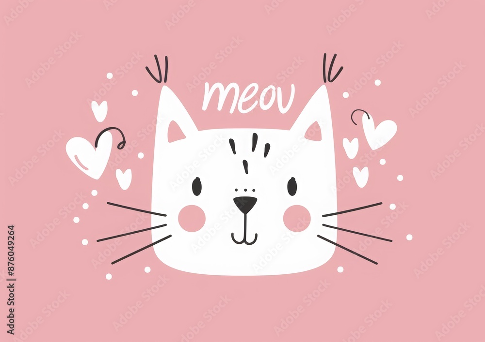 vector logo of a cat face with text vector logo of a cat face with text