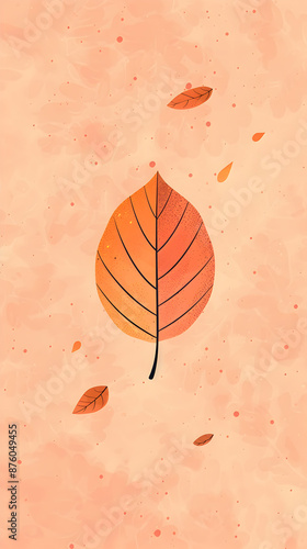 Cute autumn leaf illustration | High Quality | Wallpaper	