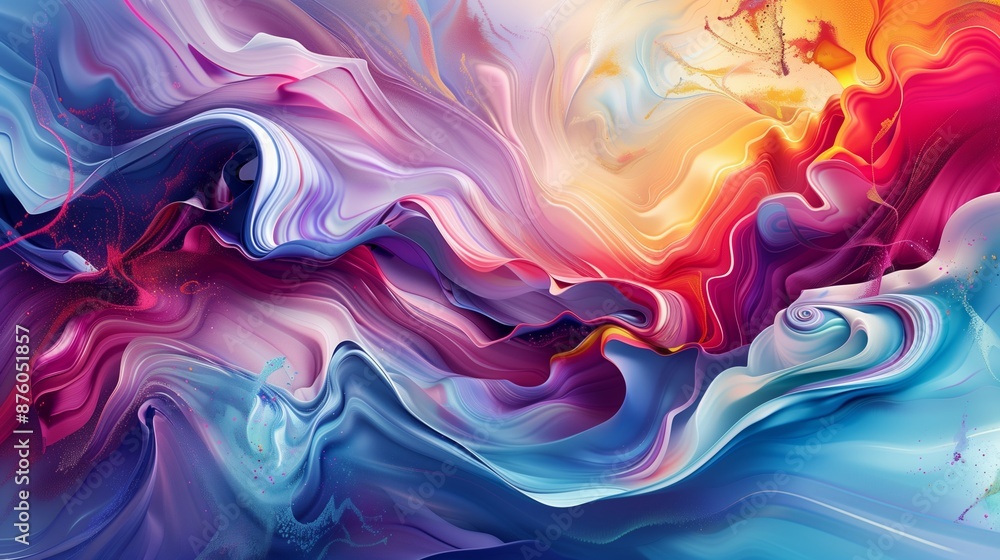 Vivid Fluid Abstract Art, Bright Colorful Tones. Vivid Fluid Abstract Art, Bright Colorful Tones.