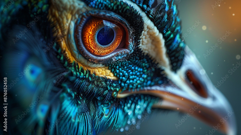 Obraz premium Peacock eye. Background. AI generated
