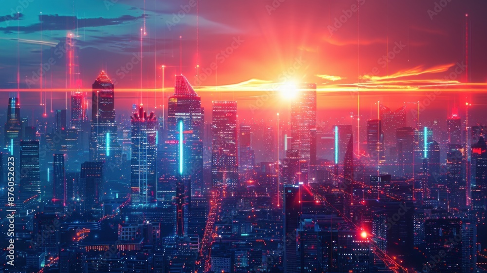 Cyberpunk Cityscape at Sunset Cyberpunk Cityscape at Sunset