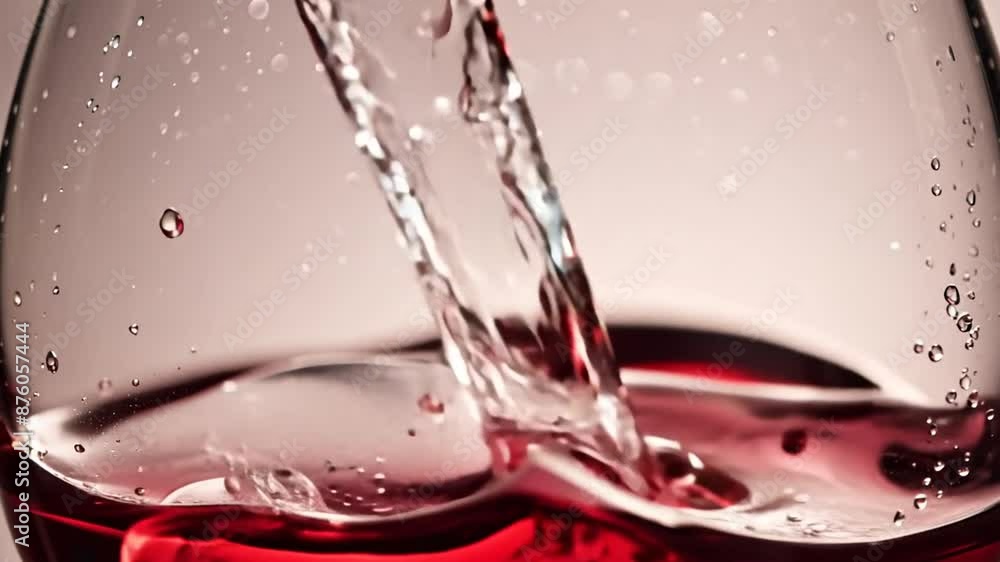 Red Wine Pouring Into Glass Generative AI