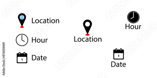 Location Date Hour icon vector illustration.