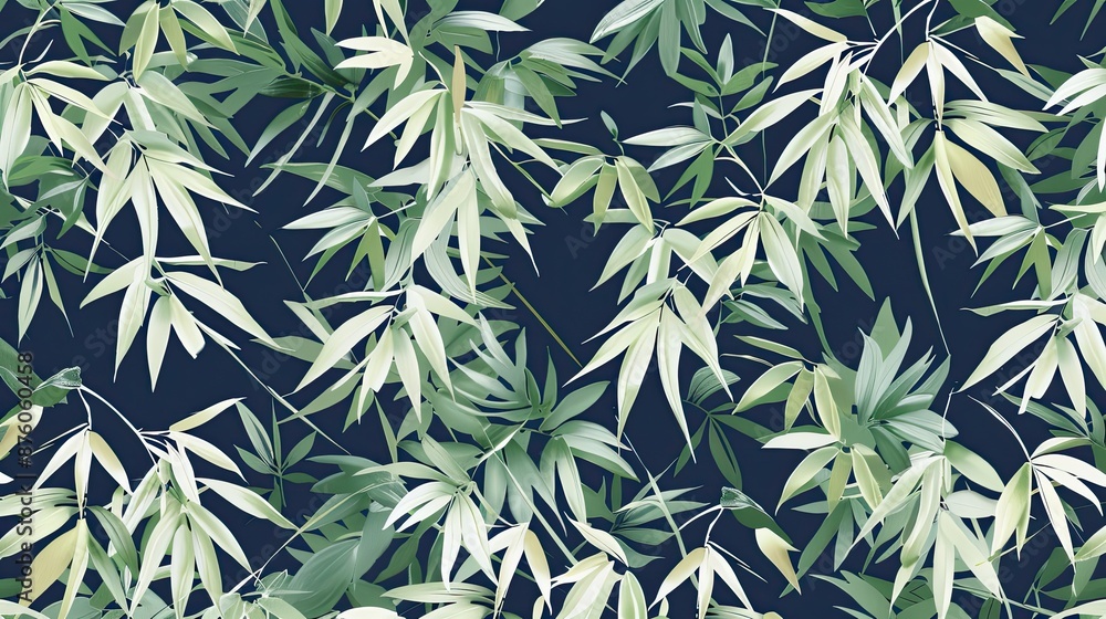 Naklejka premium Zen-like bamboo leaves pattern for tranquility