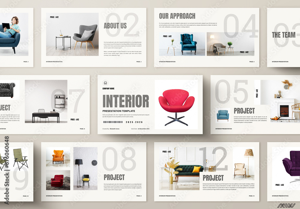 Interior Design Presentation Template Layout Stock Template | Adobe Stock