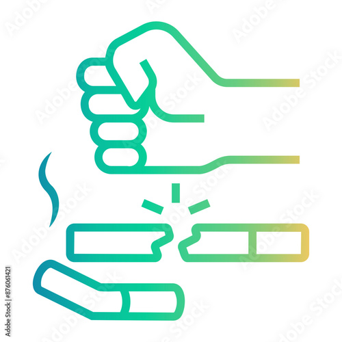cigarette Line Gradient Icon