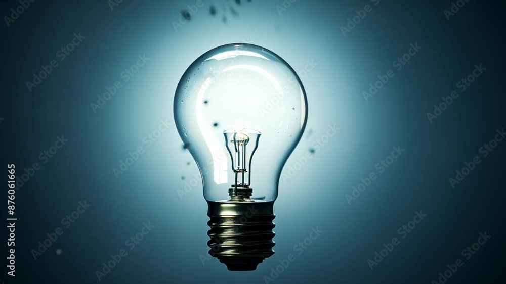 Glowing Lightbulb Against Blue Background Generative AI Glowing Lightbulb Against Blue Background Generative AI
