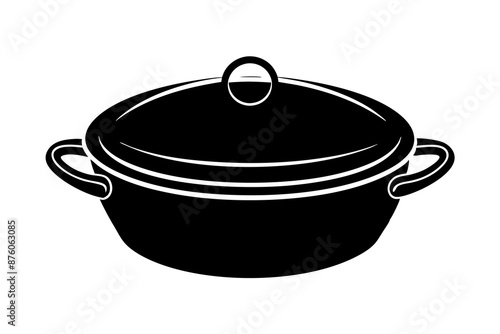 Silhouette of Dutch oven  vector illustration