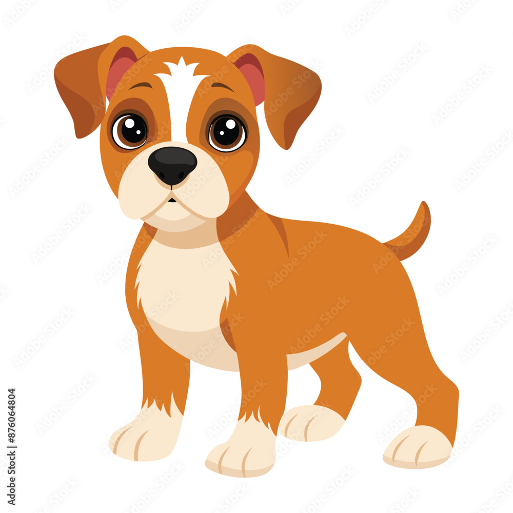 Illustration of Cute Baby Boxer Dog Isolated Illustration of Cute Baby Boxer Dog Isolated