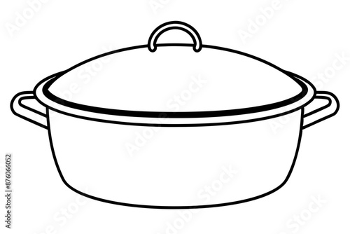 Line art of dutch oven vector illustration