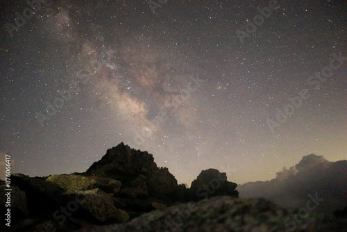 Cuadro en lienzo 宝剣岳と星空