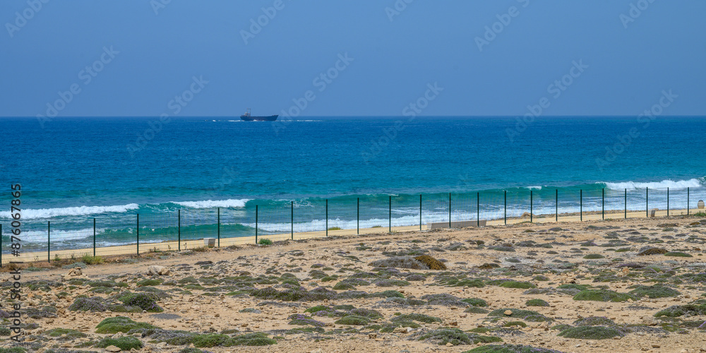 Obraz premium Nea Paphos Archeological Park and lighthouse, Paphos, Cyprus