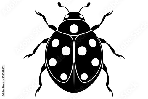 Silhouette of ladybug vector illustration