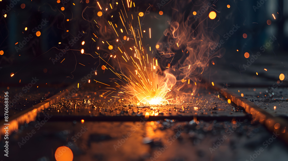 A photo of a fire with sparks flying out of it A photo of a fire with sparks flying out of it