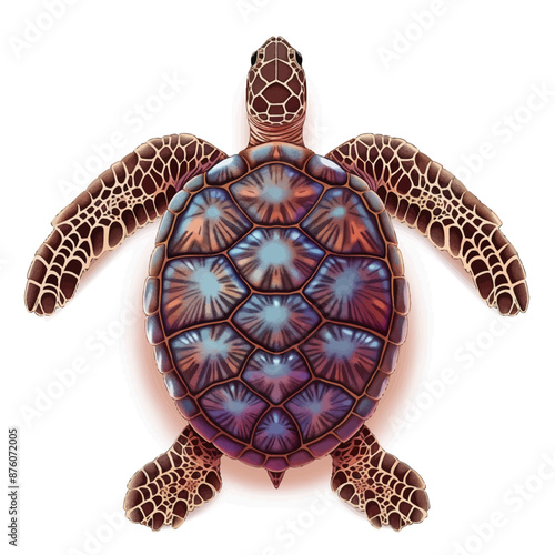 Turtle on top view vector isolated animal