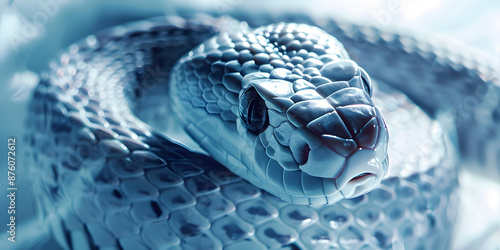 A close-up of a brown viper with glistening scales flicks its tongue in a warning display photo